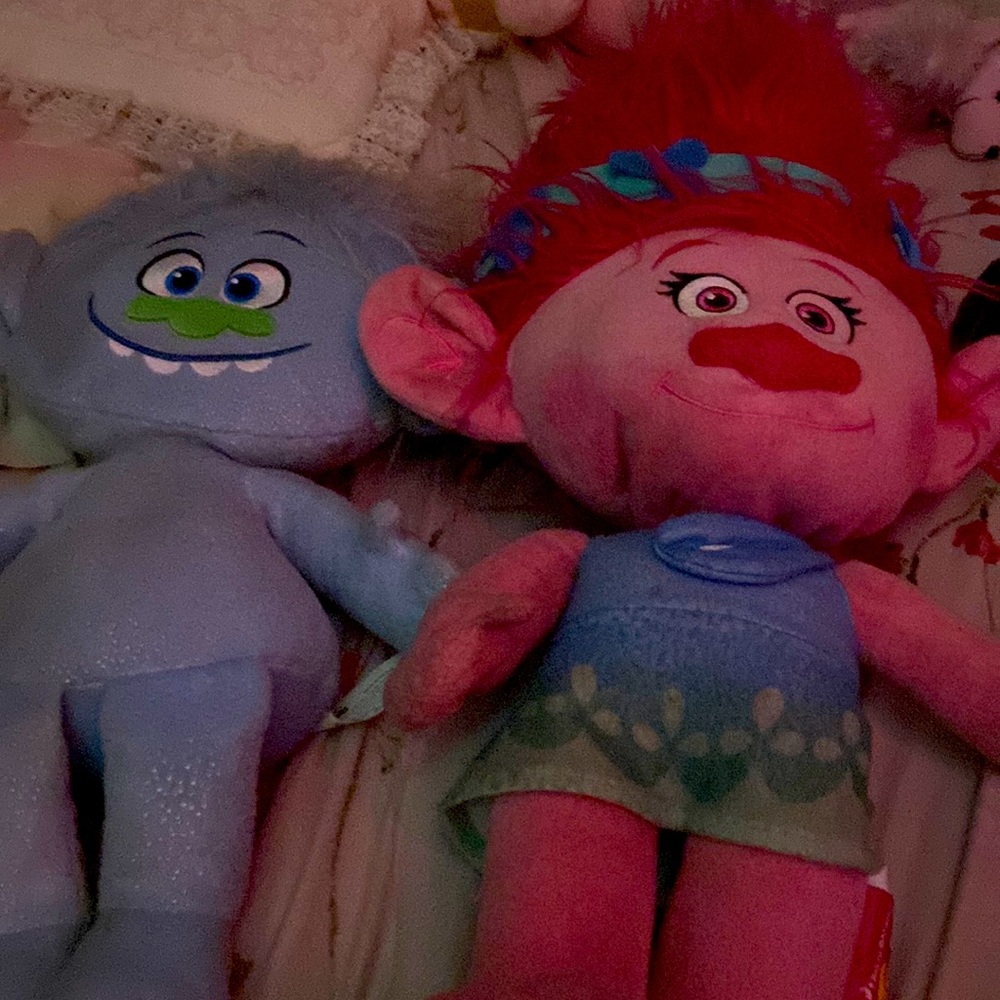 Trolls Poppy & diamond Character stuffers animals decor for bed or trolls room